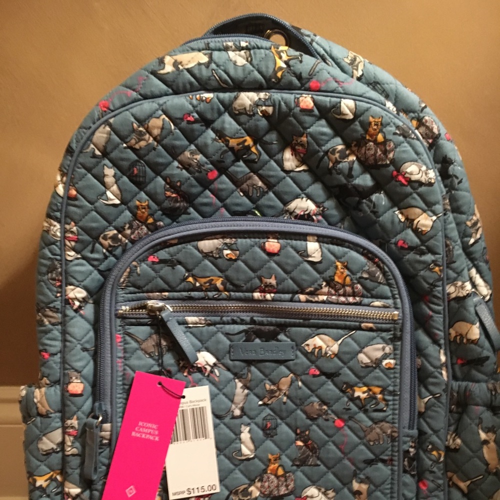 Vera Bradley Cat’s Meow iconic campus backpack.